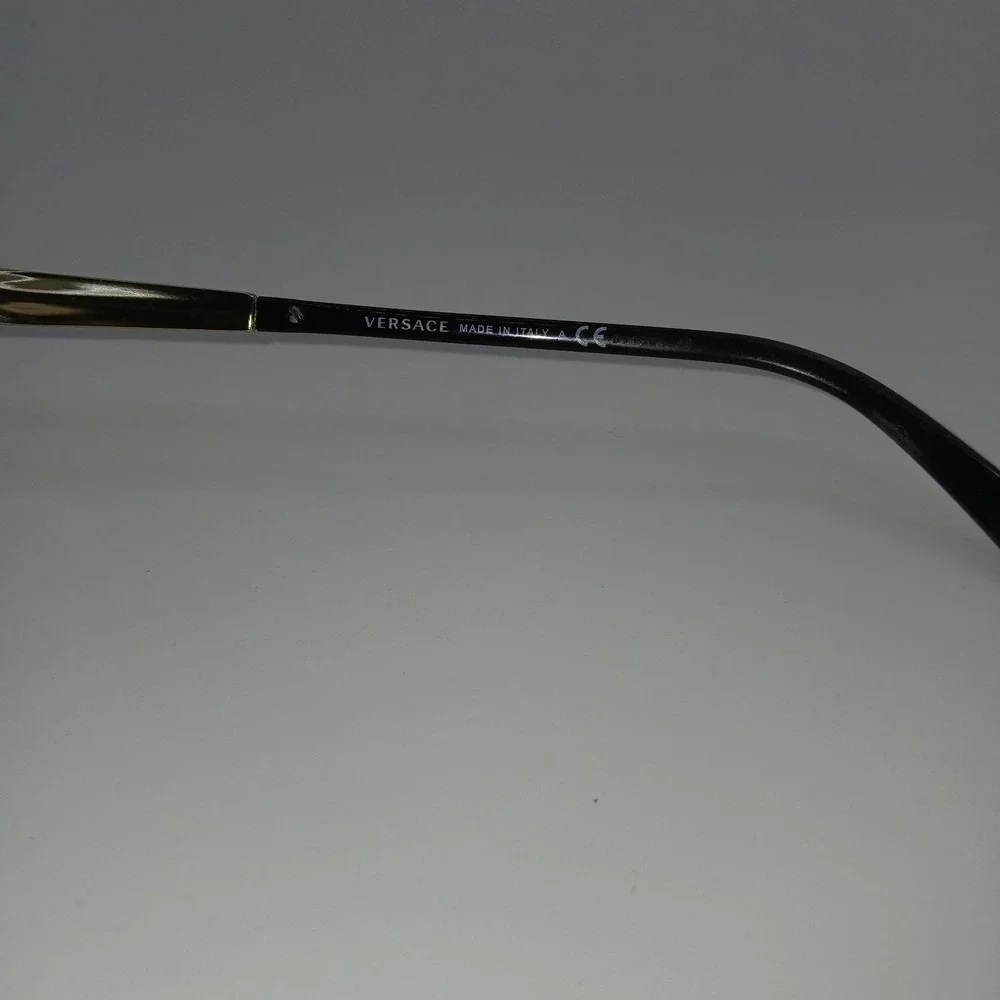Versace 2168 1366/5A Unisex Eyeglasses Frame Black Gold Full Rim 57-16-140 mm